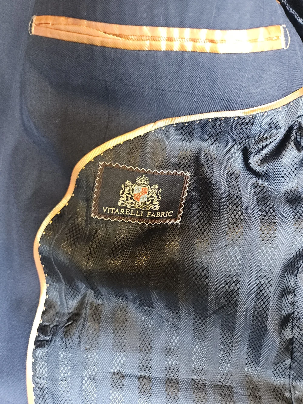 Vitarelli Men's Two-Button Dark Navy Suit Jacket